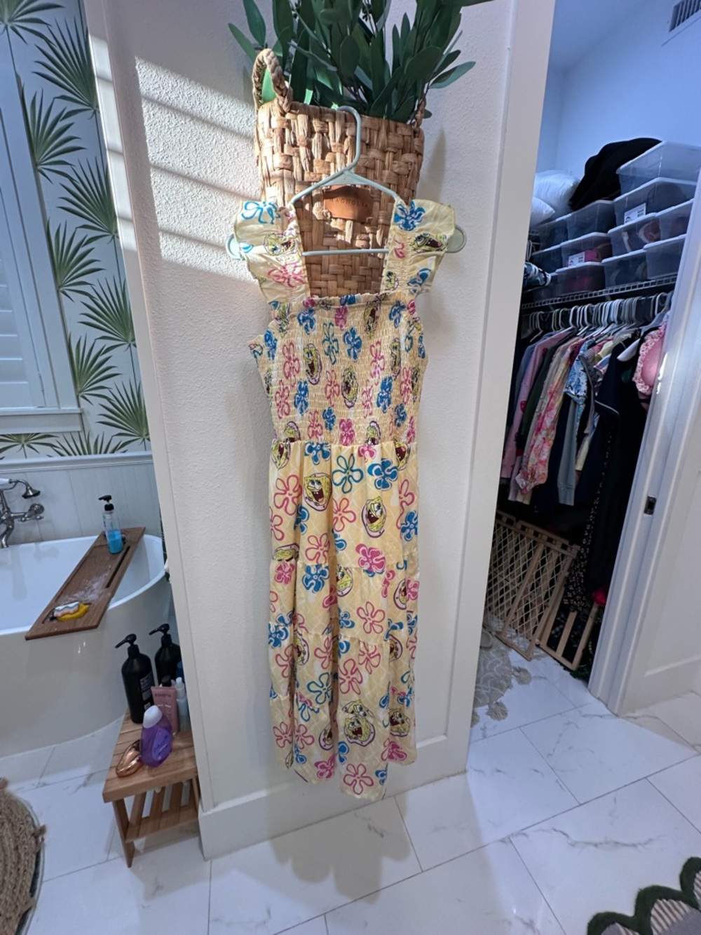 SpongeBob Floral Smocked Sundress
